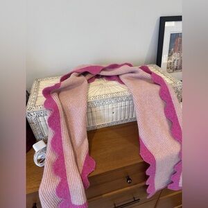Anthropologie Maeve Pink Scalloped Edge scarf